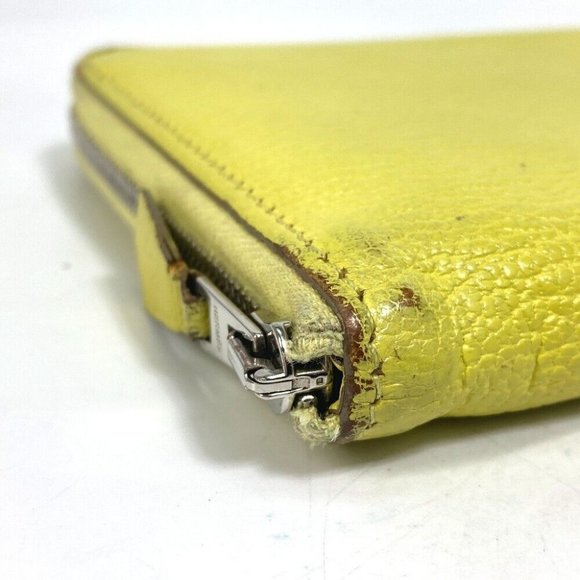 Authentic HERMES Long wallet Azap Long Zip Around Long Wallet Chevre yellow - Picture 10 of 15